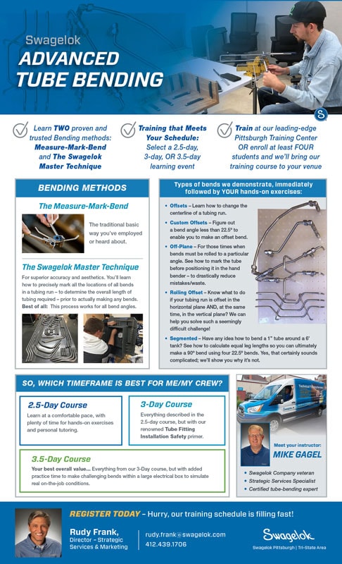 Advanced Tube Bending Training flyer