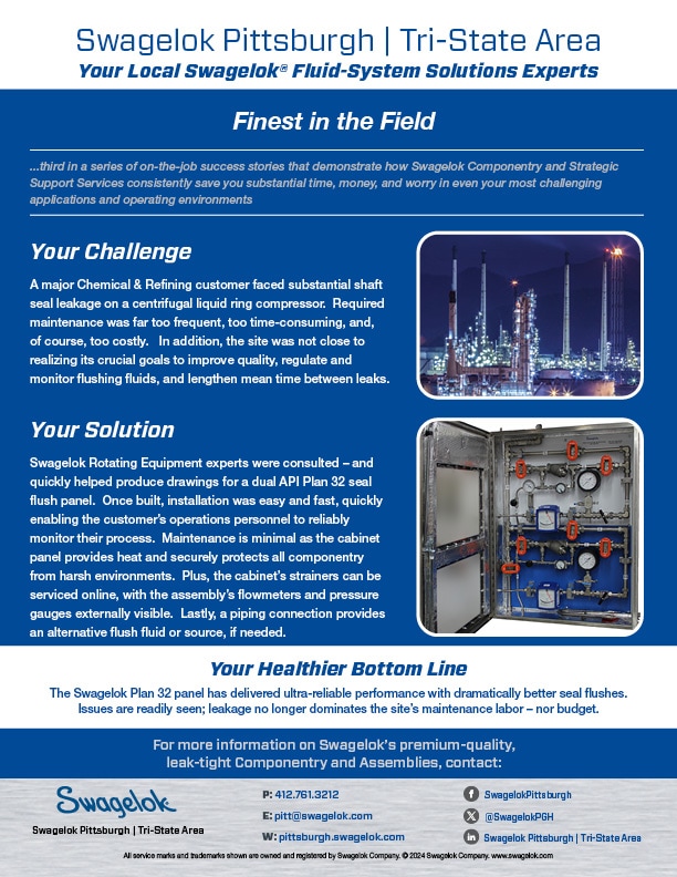 Mechanical Seal Support System case study API plan 32