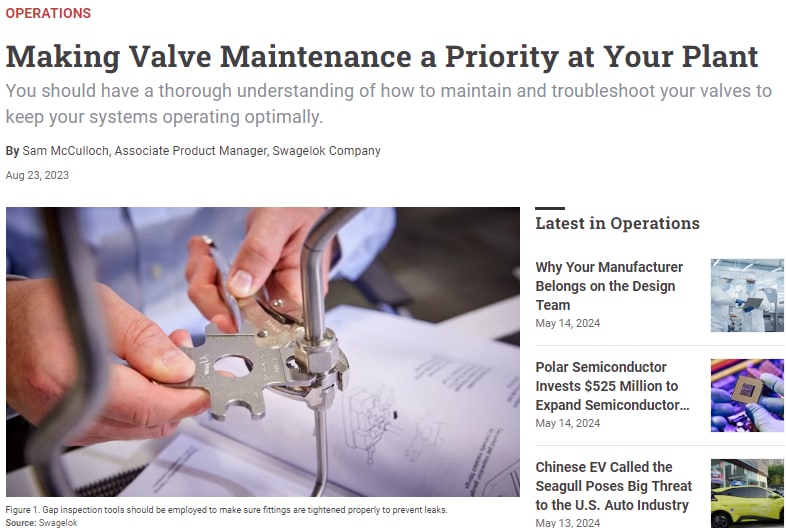 Making Valve Maintenance a Priority at Your Plant