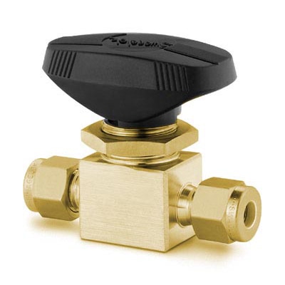 Brass 1-Piece 40 Series Ball Valve, 6.0 Cv, 3/8 In. Swagelok Tube ...