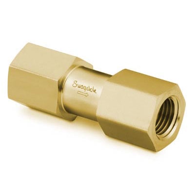 Brass Poppet Check Valve, Fixed Pressure, 1/4 In. FNPT, 1 Psig (0.07 ...