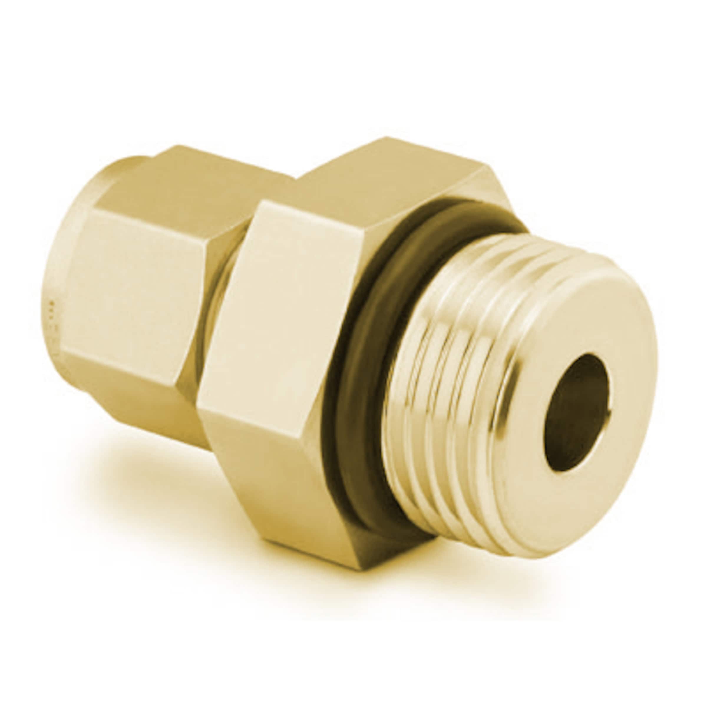 Brass Swagelok Tube Fitting, Male Connector, 1/4 in. Tube OD x 7