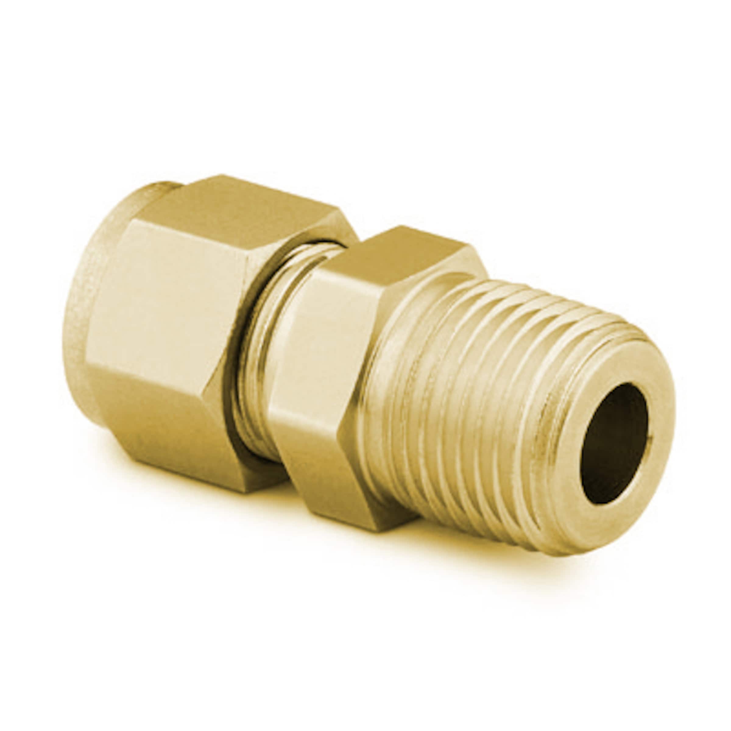Uxcell Brass Compression Tube Fitting 6mm Tube OD to 1/8PT Male