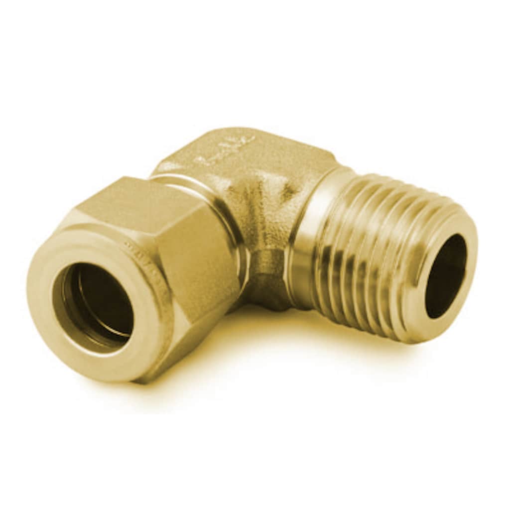 Brass 90 Degree Elbow (3/8 BSPT Male to 3/8 Compression)