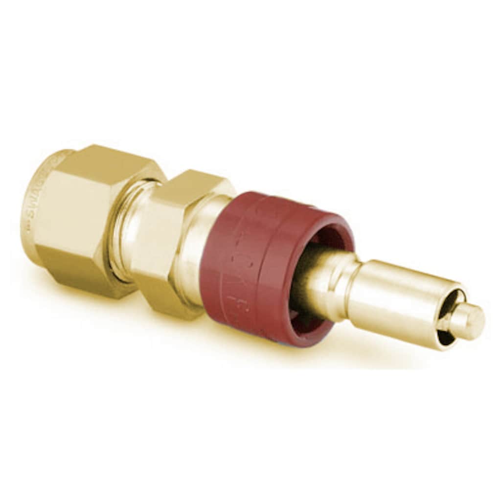 Swagelok Fitting, 1/8 to 1/4 Port Connector, Brass, 5-pk.