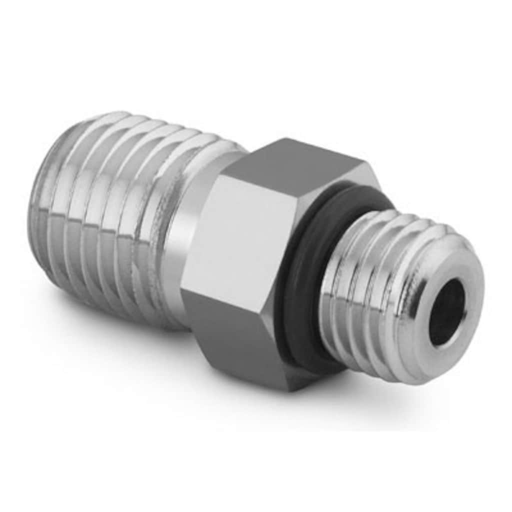 Stainless Steel Pipe Fitting, Adapter, 9/16-18 Male SAE/MS Straight Thread x  3/8 in. Male NPT, Adapters, Pipe Fittings, Fittings, All Products