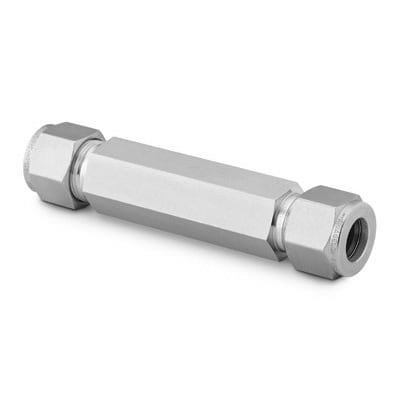 Stainless Steel Swagelok Tube Fitting, Bored-Through Union, 1/2 in 