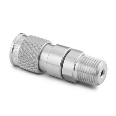 Stainless Steel Miniature Quick Connect Body, 0.05 Cv, 1/8 In. Male NPT ...